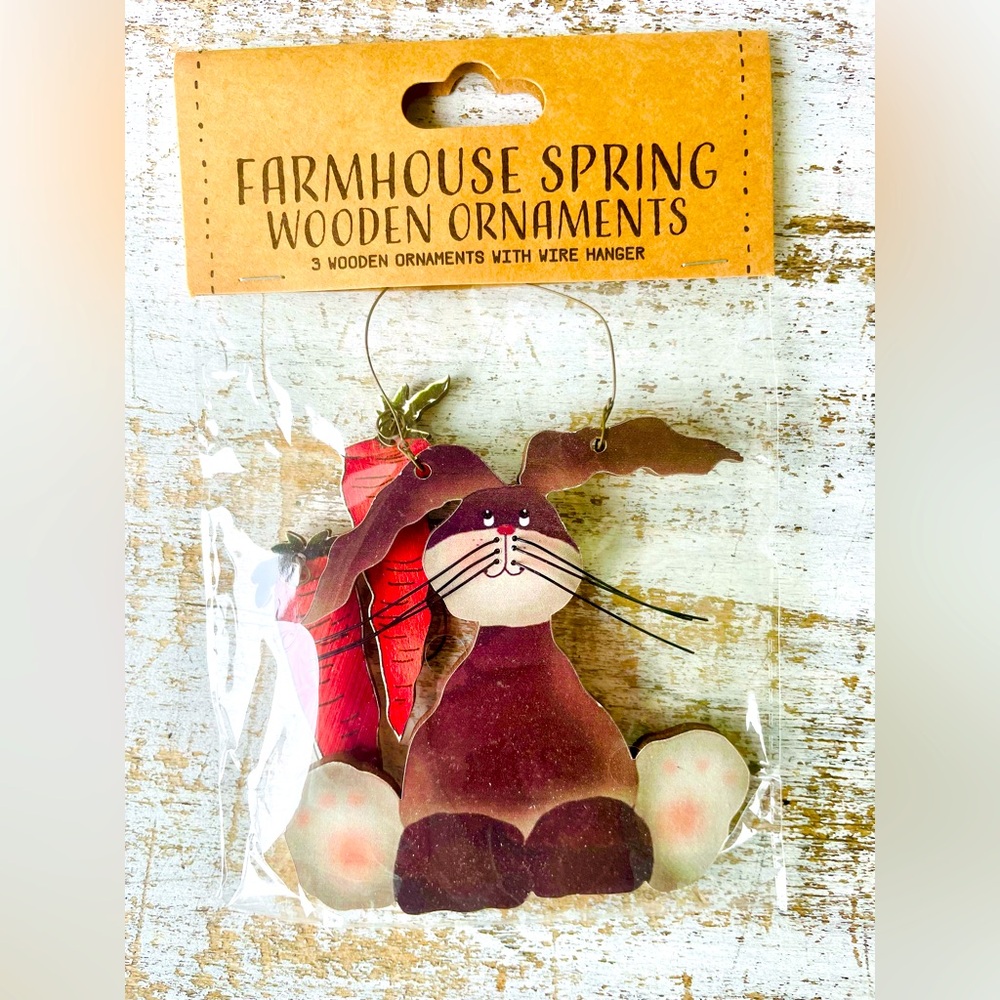 *Bunny & Carrots Ornaments 3/Set